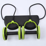 abdominal muscle training equipment with two green grip handles and pull ropes for upper body workouts