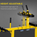 Adjustable calf raise machine with height adjustable handles, featuring 5 levels for optimal comfort and performance.