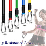 TPE 11-Piece Fitness Equipment Resistance Band Set