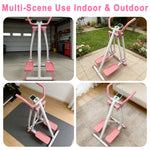 Air Walk Elliptical Machine - Foldable Cardio Cross Trainer Glider For Full-Body Low-Impact Exercise With LCD Display Ideal For Home Gym
