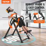 Inversion Table, 300lbs Capacity Heavy Duty Inversion Table, Decompression Back Stretcher Machine, Strength Training Equipment With Headrest, Ankle Lock, Adjustable Protective Belt, Orange/Black
