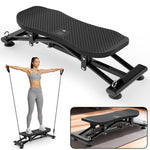 Sliding Ski Simulator With Resistance Bands - Indoor Skiing Fitness Equipment For Home Gym, With Resistance Bands & Non-Slip Base, Full-Body Cardio Training Machine For Core, Leg & Arm Workout
