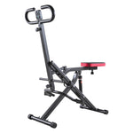 Squat Machine, Deep Squat Rowing Machine For Home, Easy Setup & Foldable Exercise Equipment, Glute Trainer Machine With 12-Gear Adjustable Resistance, Glutes & Leg Home Workout Machine, Black