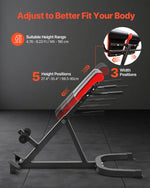 Roman Chair Hyperextension Bench, 300 Lbs Adjustable Extension Machine, Multi-Function Exercise Equipment For Glute, Hamstring, Lower Back, And Ab Workout, Fitness Weight Bench For Home Gym