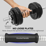 SPORTNOW 2-in-1 Adjustable Dumbbells Set, 30kg Weights Dumbbells Set With Non-Slip Grip For Strength Training, Weight Lifting, Bodybuilding, Home Gym Workout Equipment For Men & Women